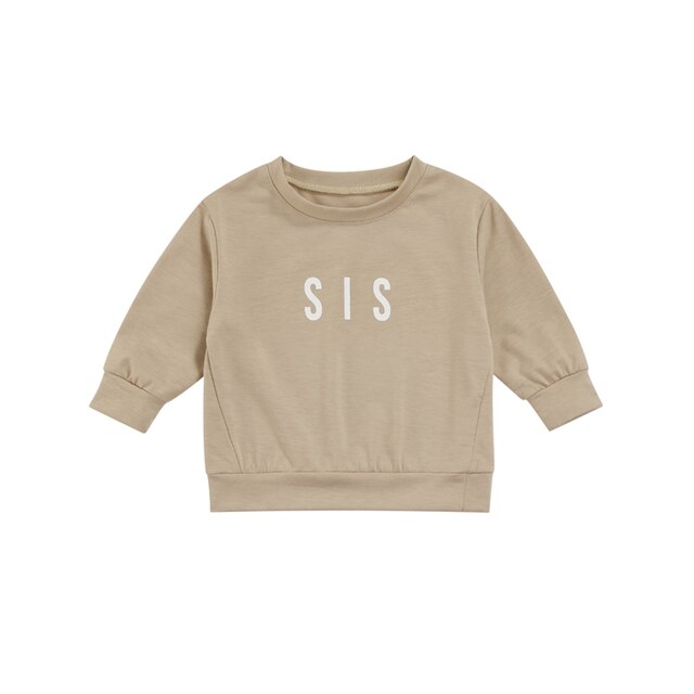 Toddler Solid Letter Print PulloverLittle Koko Bean