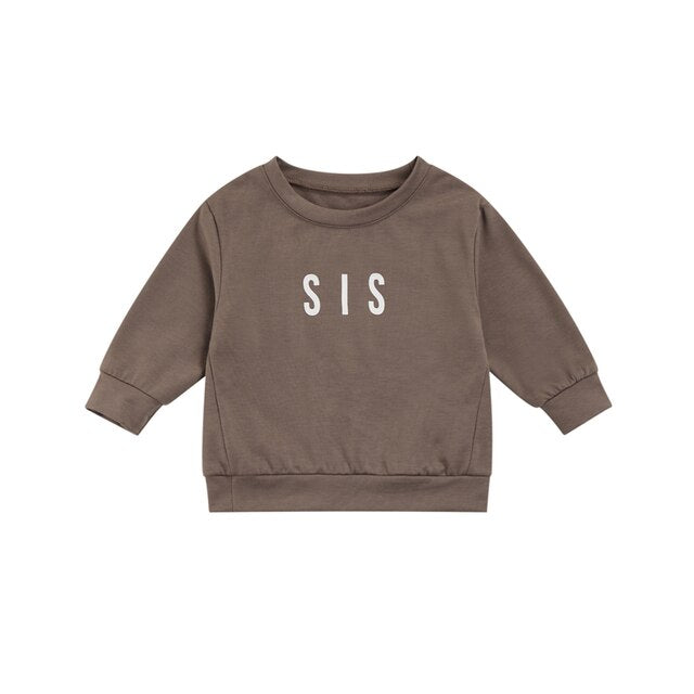Toddler Solid Letter Print PulloverLittle Koko Bean