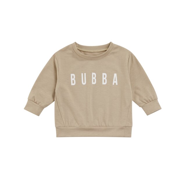 Toddler Solid Letter Print PulloverLittle Koko Bean