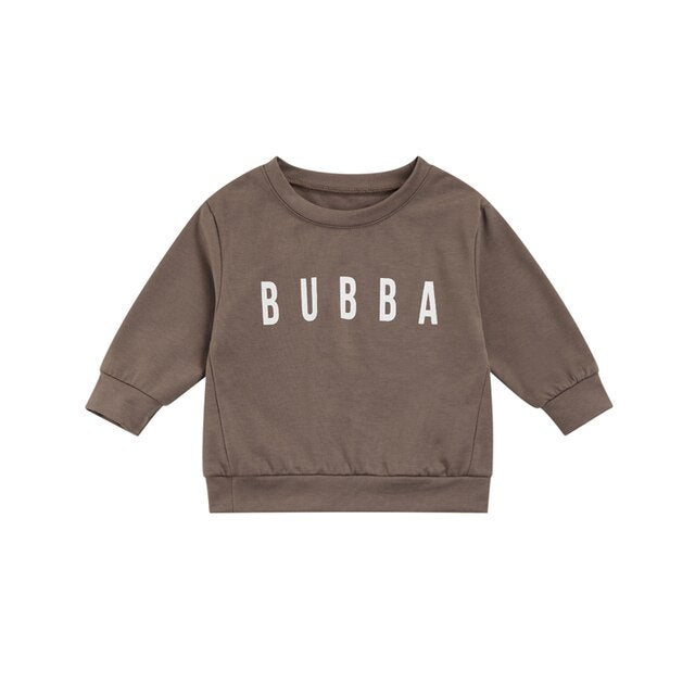 Toddler Solid Letter Print PulloverLittle Koko Bean