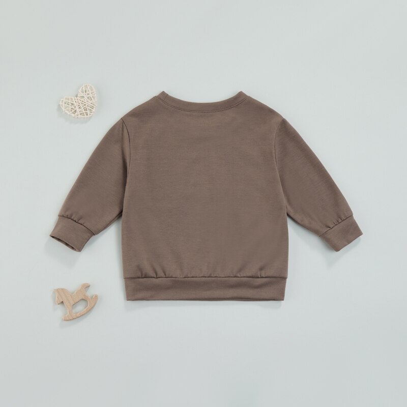Toddler Solid Letter Print PulloverLittle Koko Bean