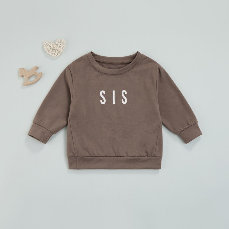 Toddler Solid Letter Print PulloverLittle Koko Bean