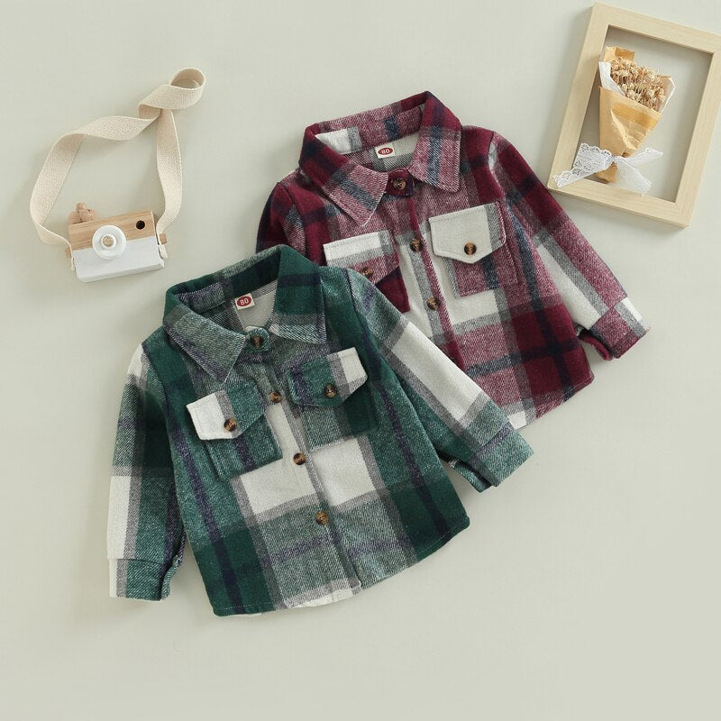 Toddler Plaid Patchwork Long Sleeve