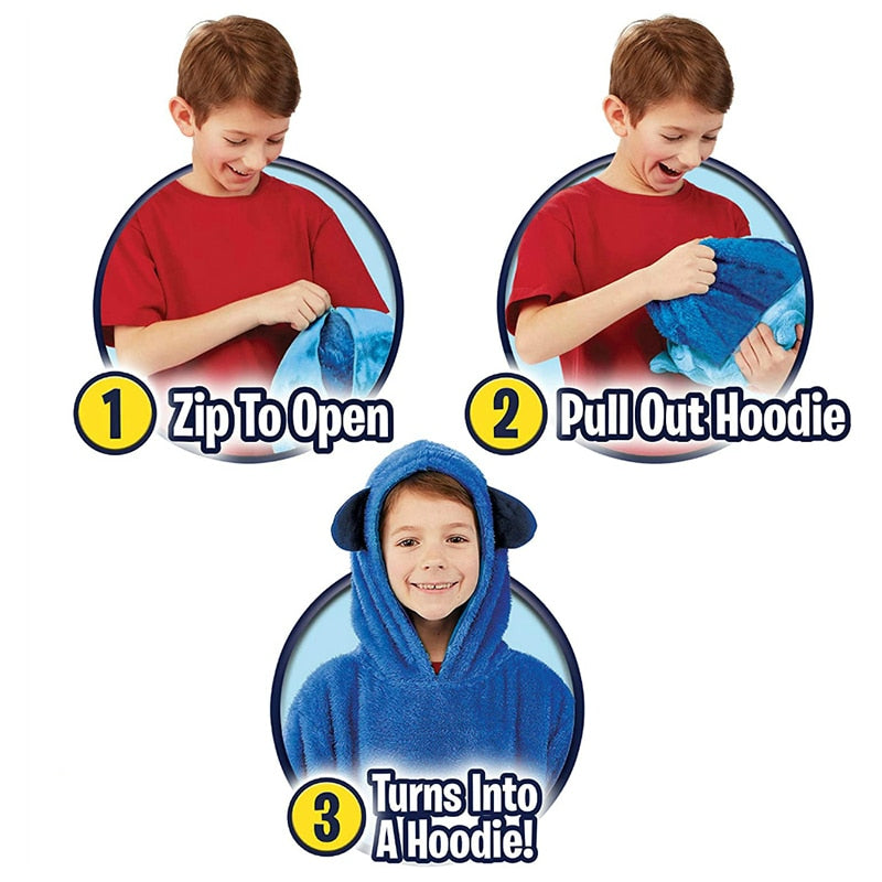 Kids Pets Blanket Hoodie Soft PlushLittle Koko Bean